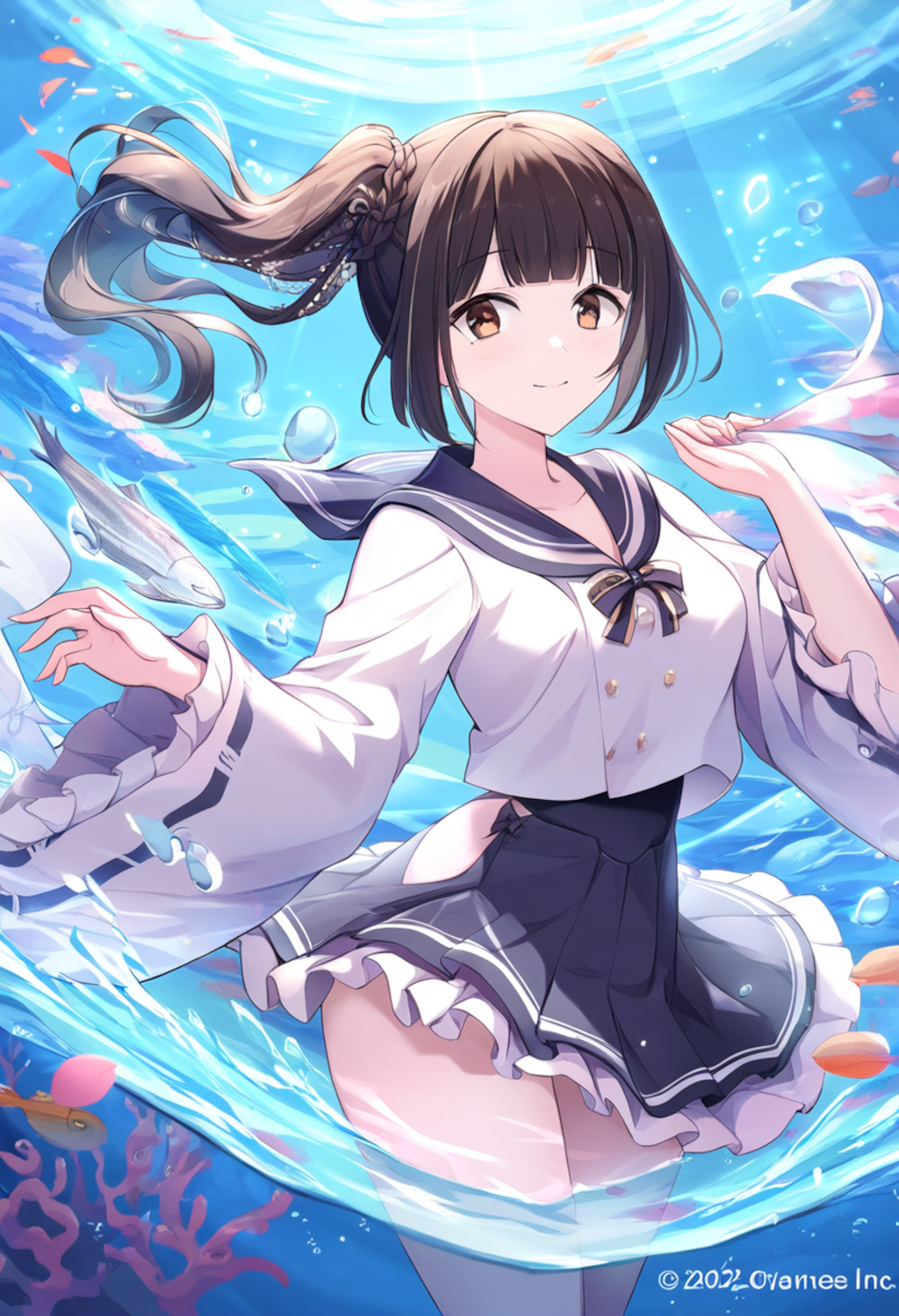 unique combination of a beautiful kimono and a sailor uniform