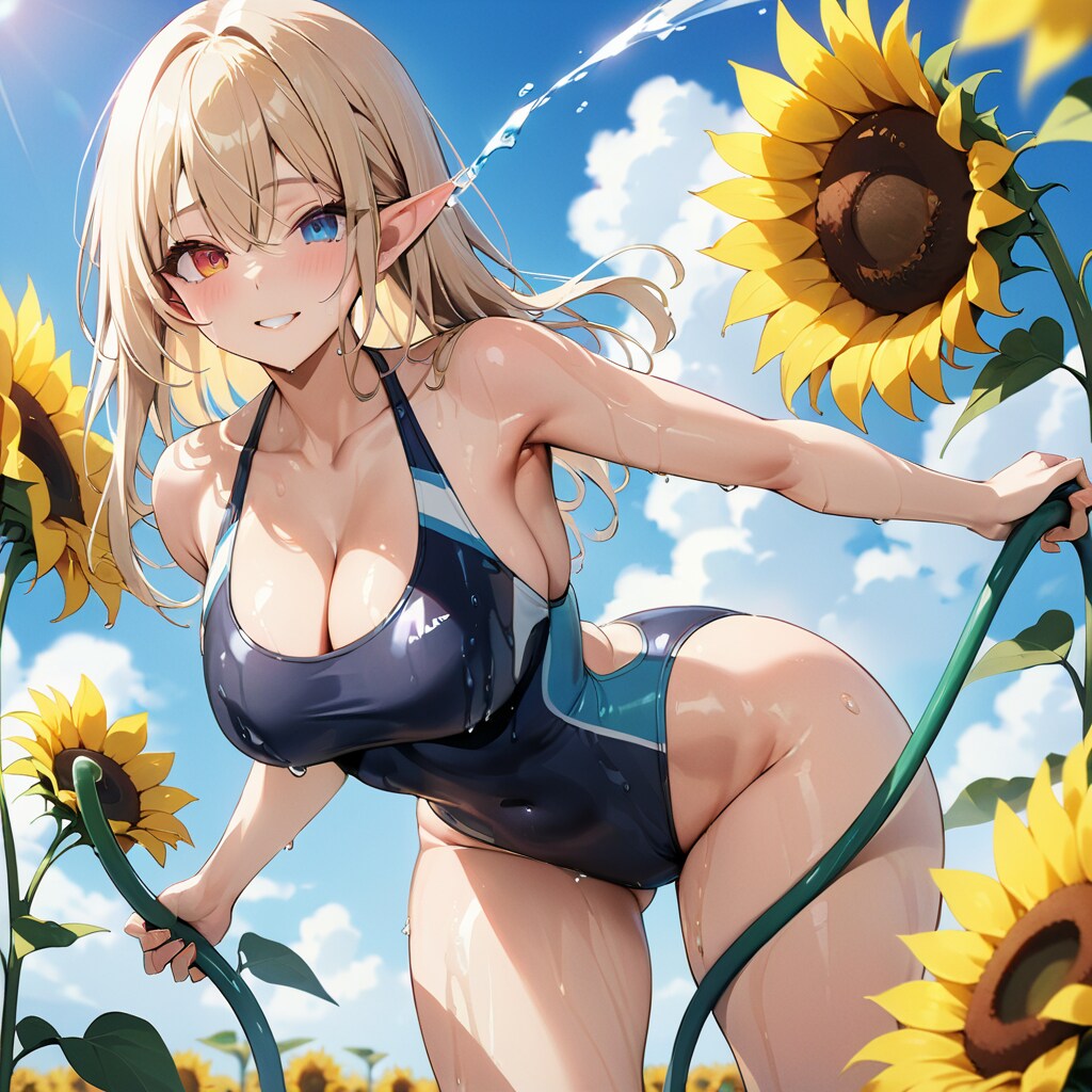 エルフさんと水遊び