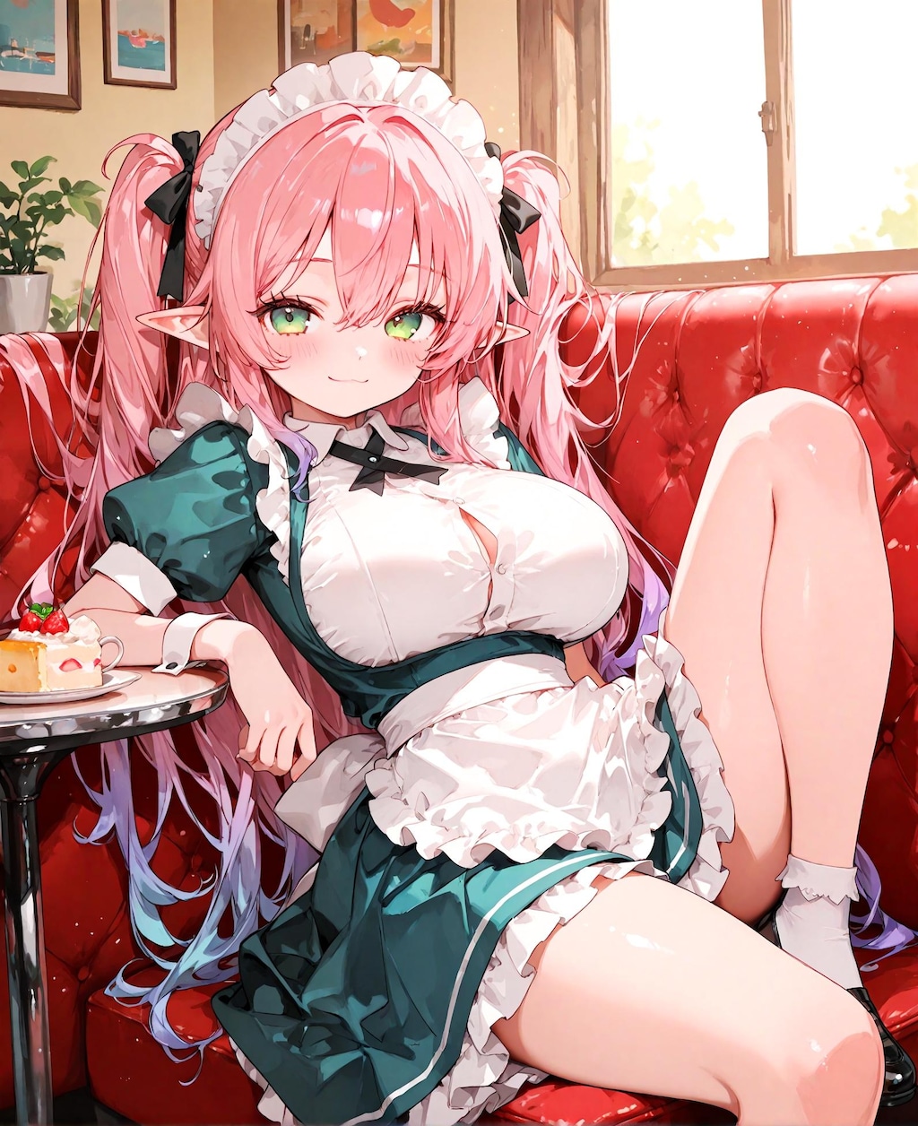 ピンクのウェイトレス少女