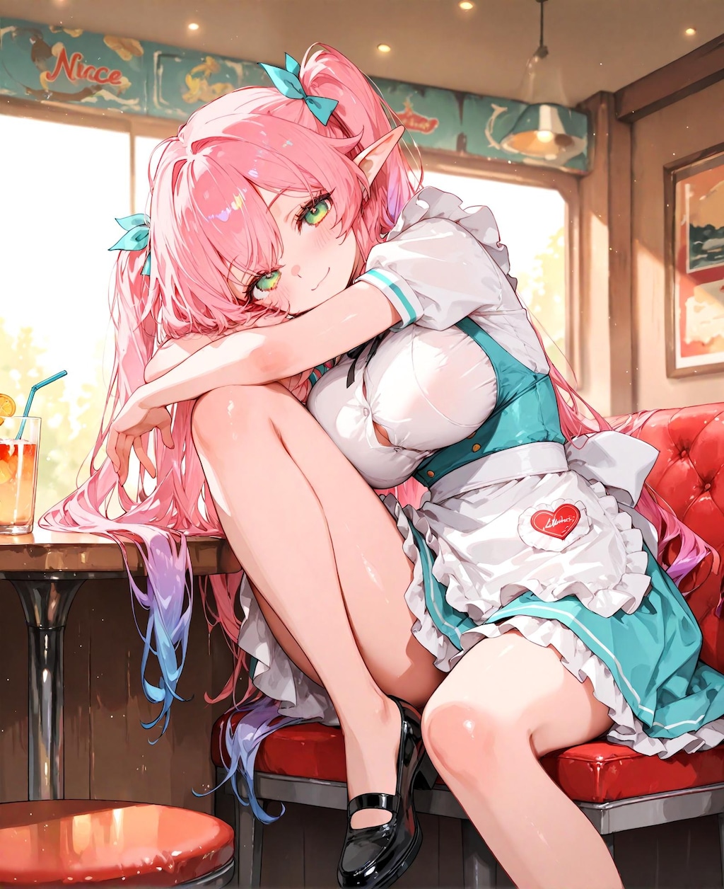 ピンクのウェイトレス少女