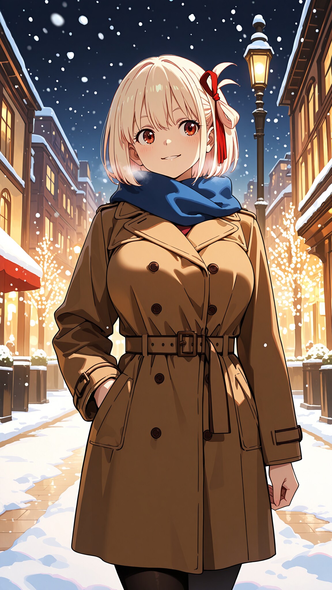 雪の街の夜