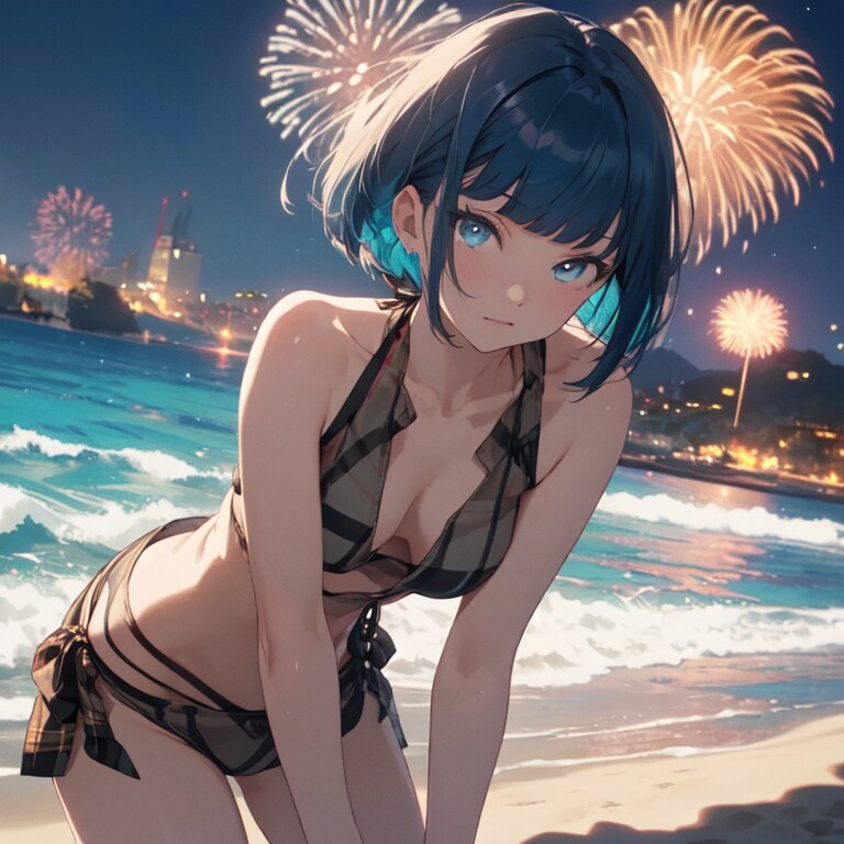 海辺の花火大会②