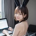 バニーガール姿でお仕事 7枚目