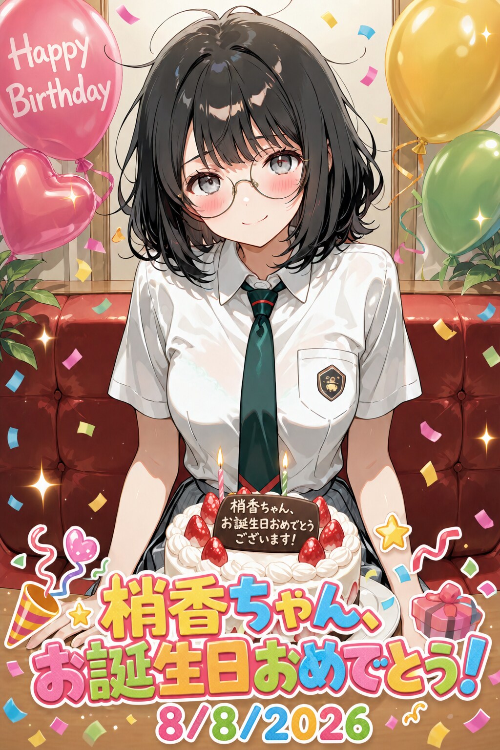 【誕生日FA】パンダまんさん所の古来部梢香ちゃん | の人気AIイラスト・グラビア