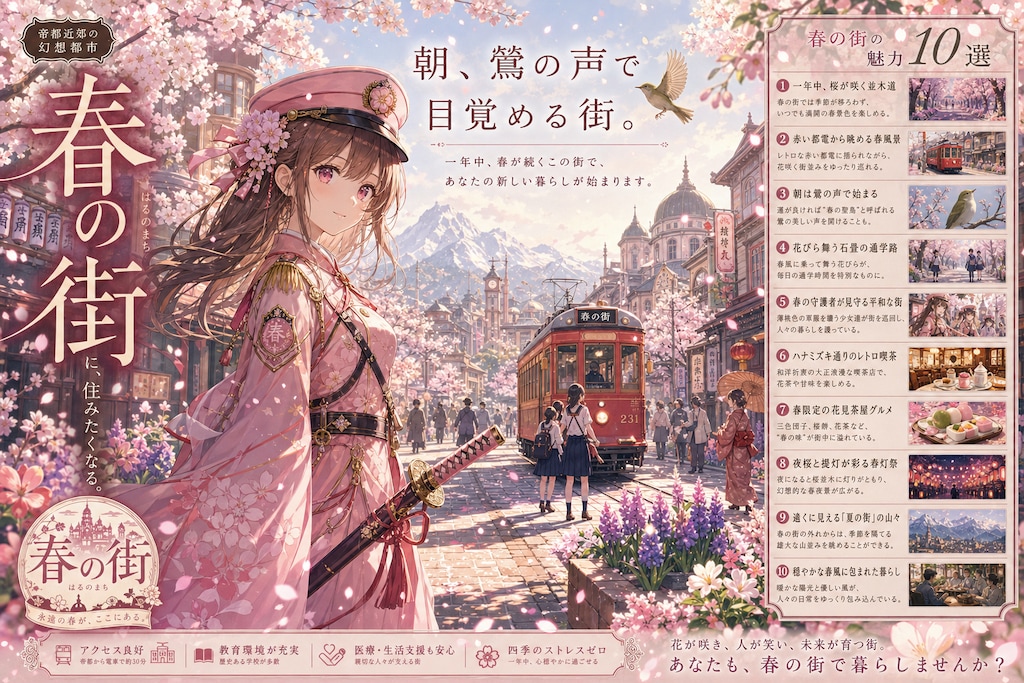 春花が咲き誇る『春の街』