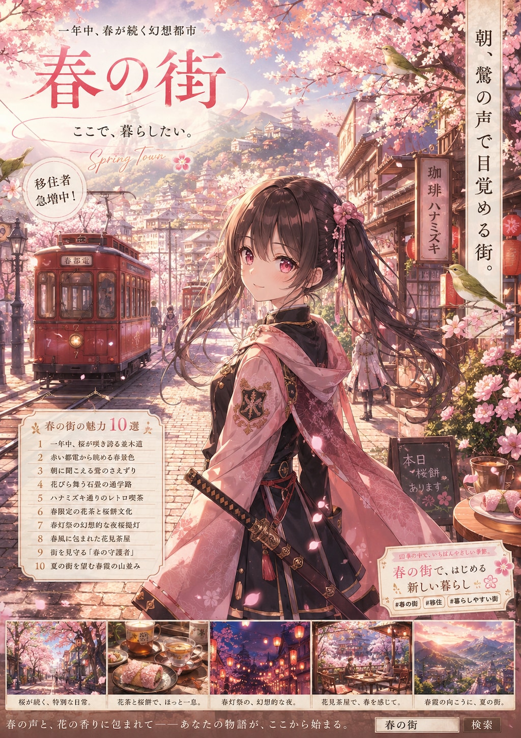 春花が咲き誇る『春の街』