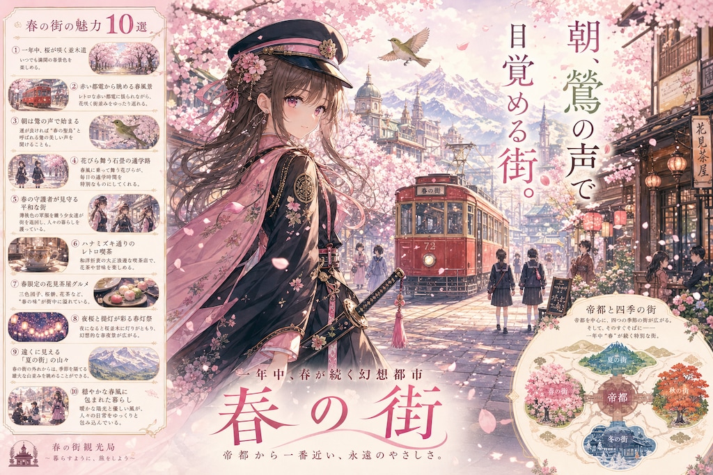 春花が咲き誇る『春の街』