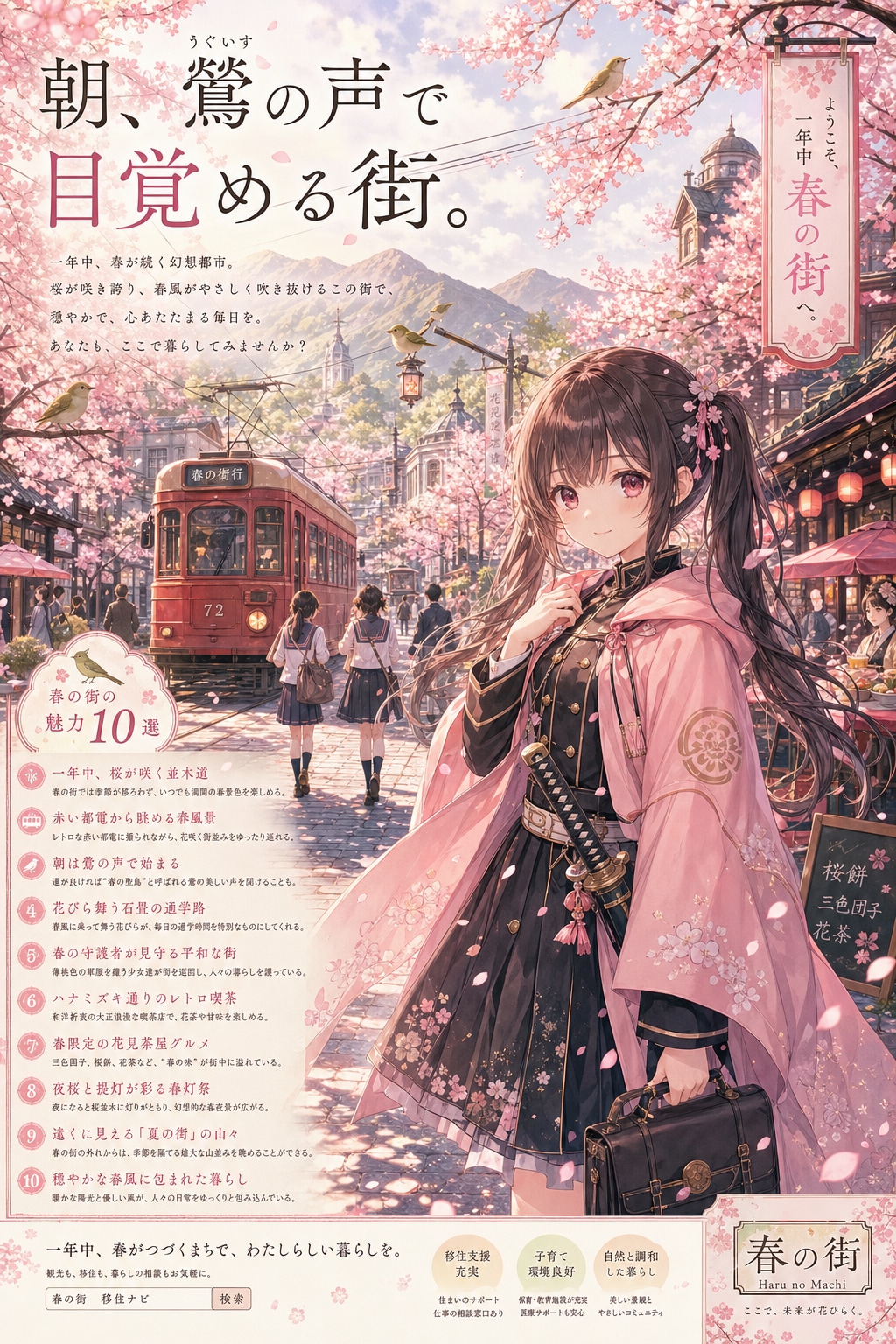 春花が咲き誇る『春の街』