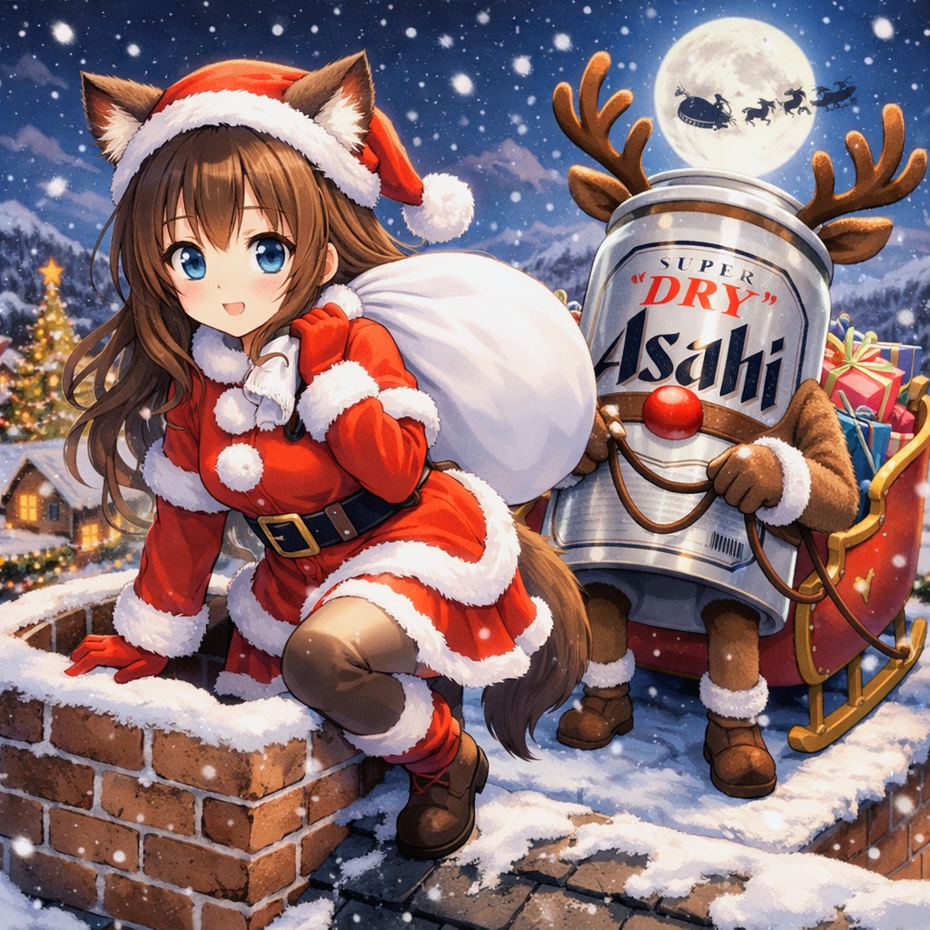 プレゼントを配る小さな女の子