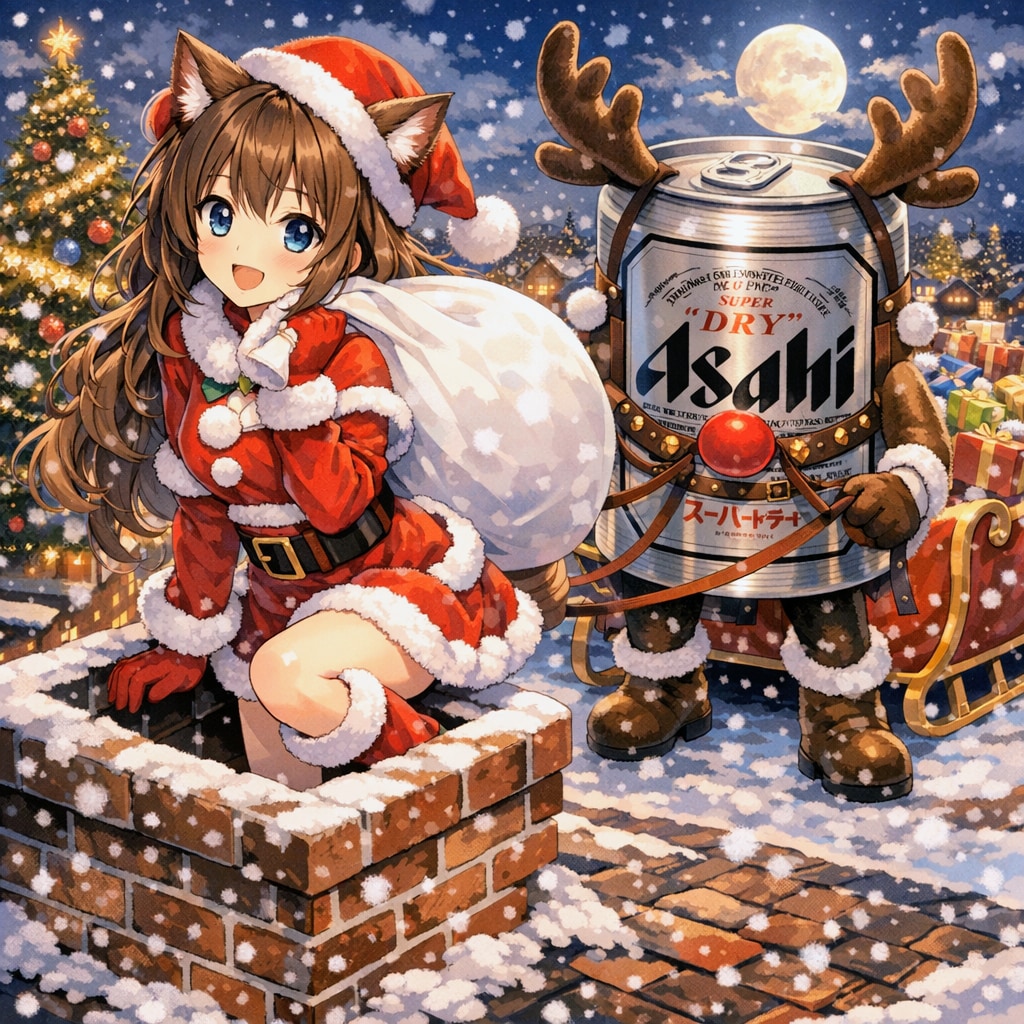 プレゼントを配る小さな女の子