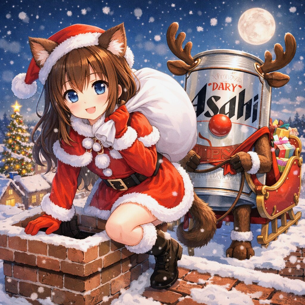 プレゼントを配る小さな女の子