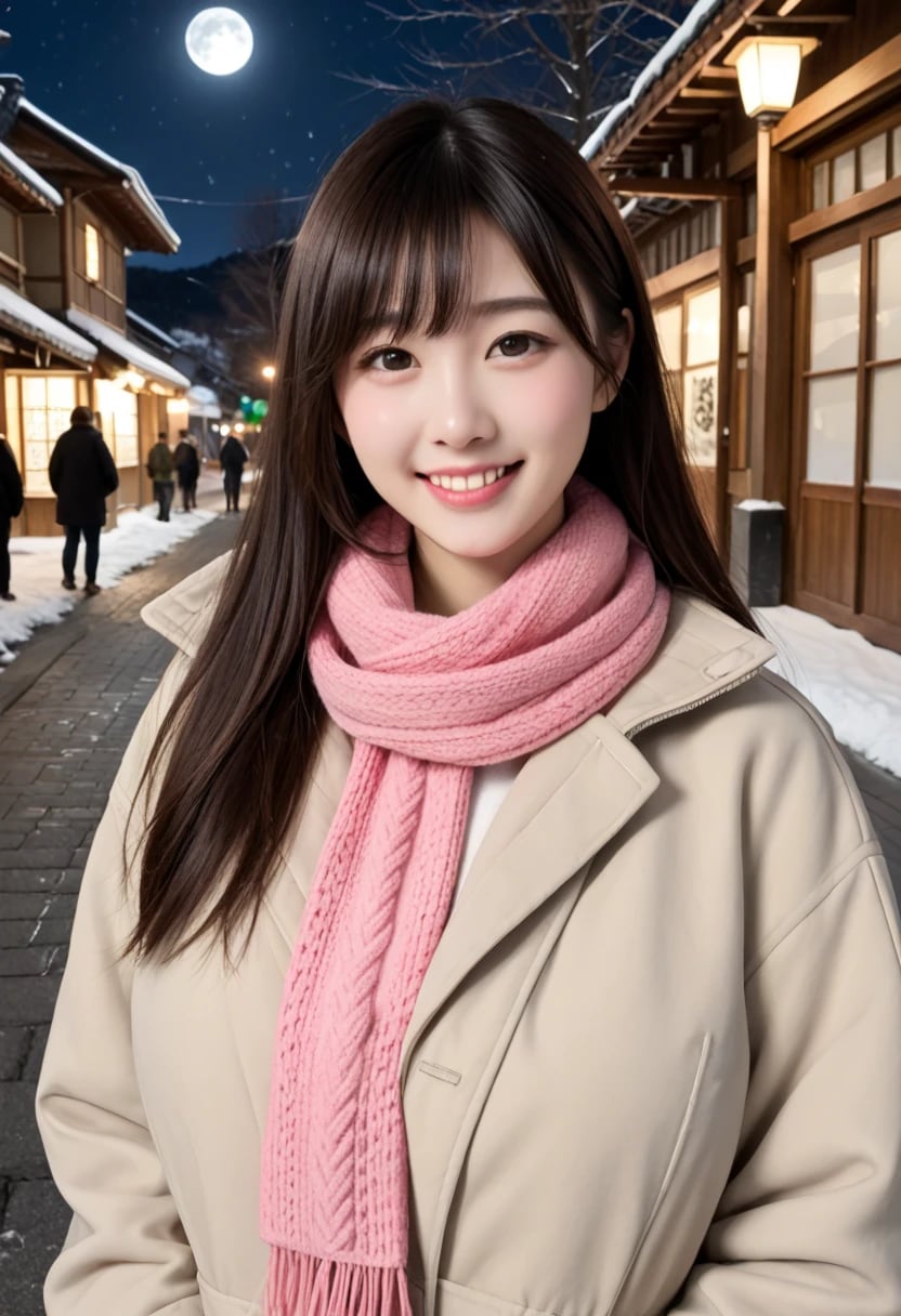 温泉宿で雪見風呂
