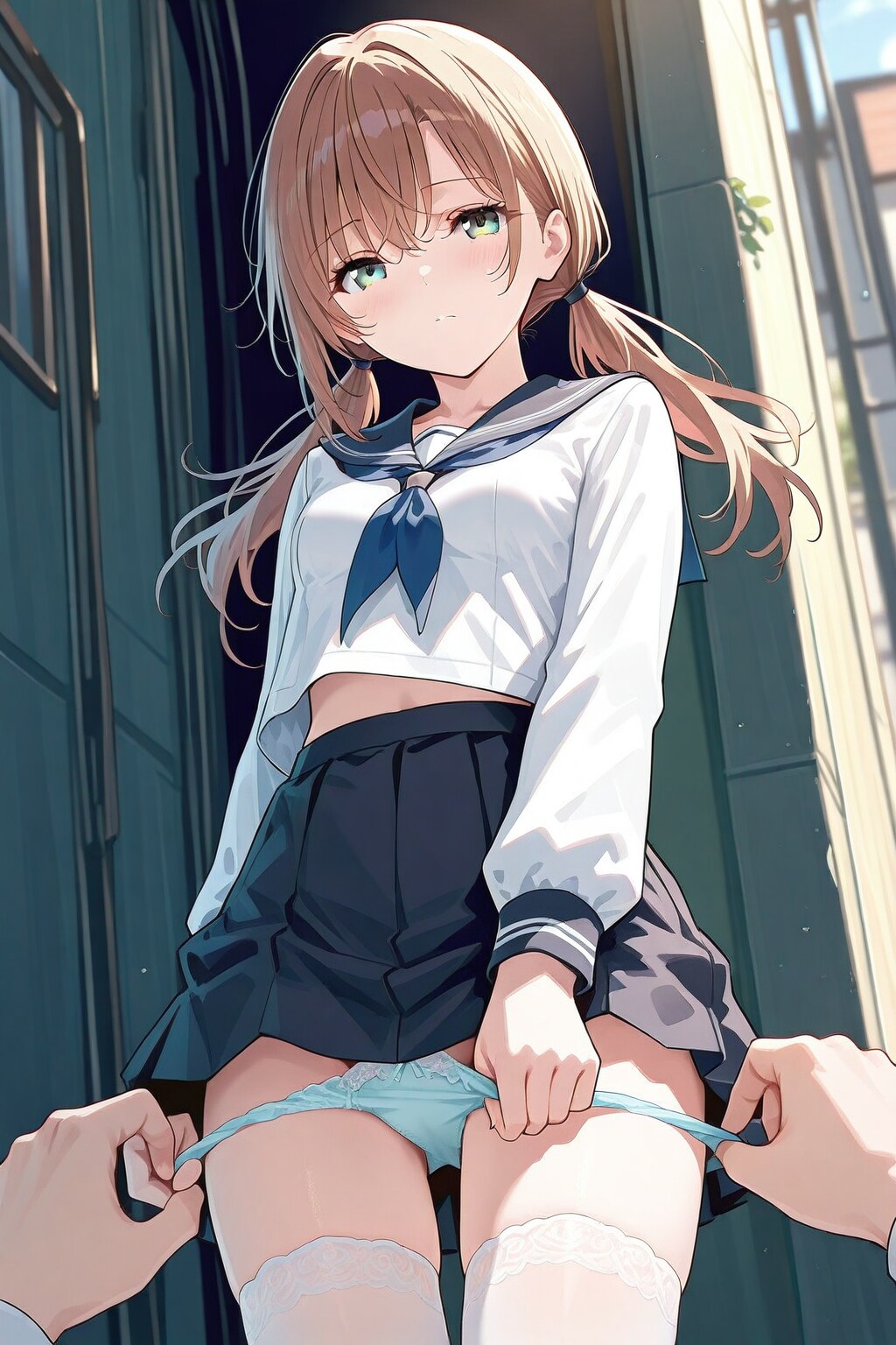裏路地で