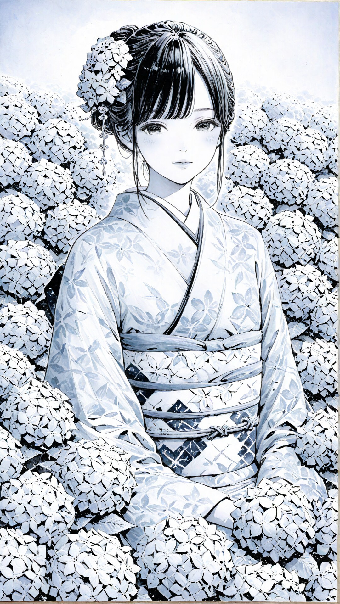 紫陽花と少女 | の人気AIイラスト・グラビア