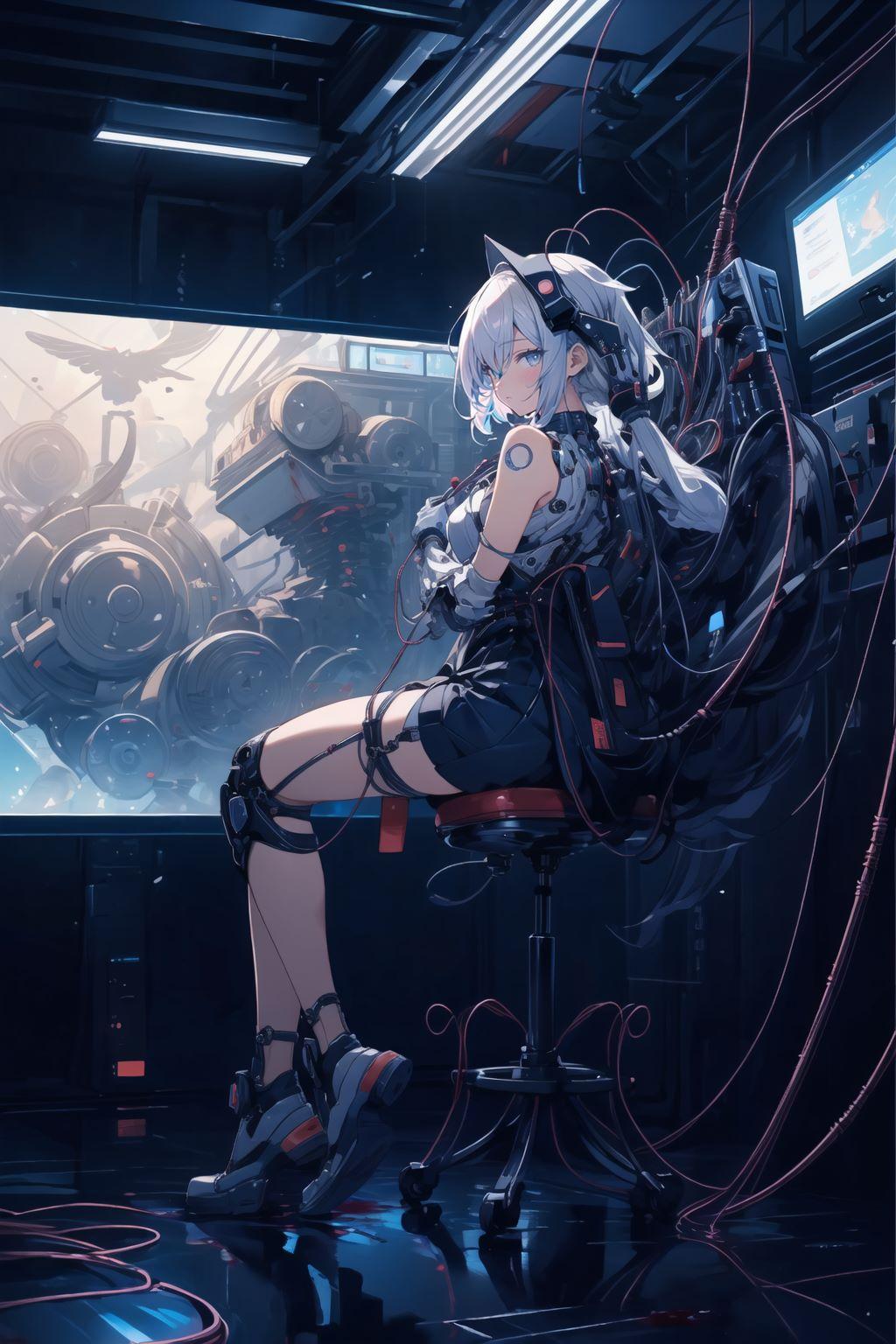 私のメンテナンス結果を報告してくれる？”As a result of the inspection, there were no abnormalities.System All Green.OK" | の人気AIイラスト・グラビア