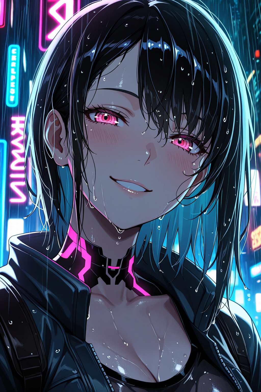 雨ネオンの女の子 | の人気AIイラスト・グラビア