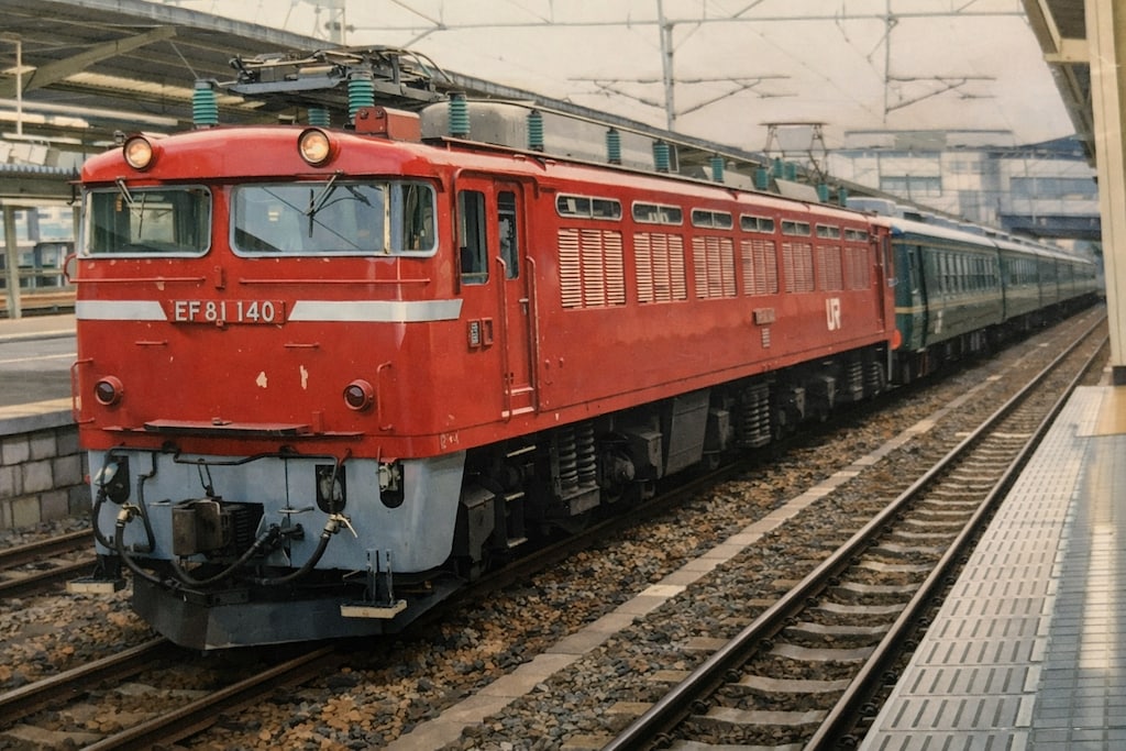 「カヌ座」を引いて水戸まで来たEF81 140号機