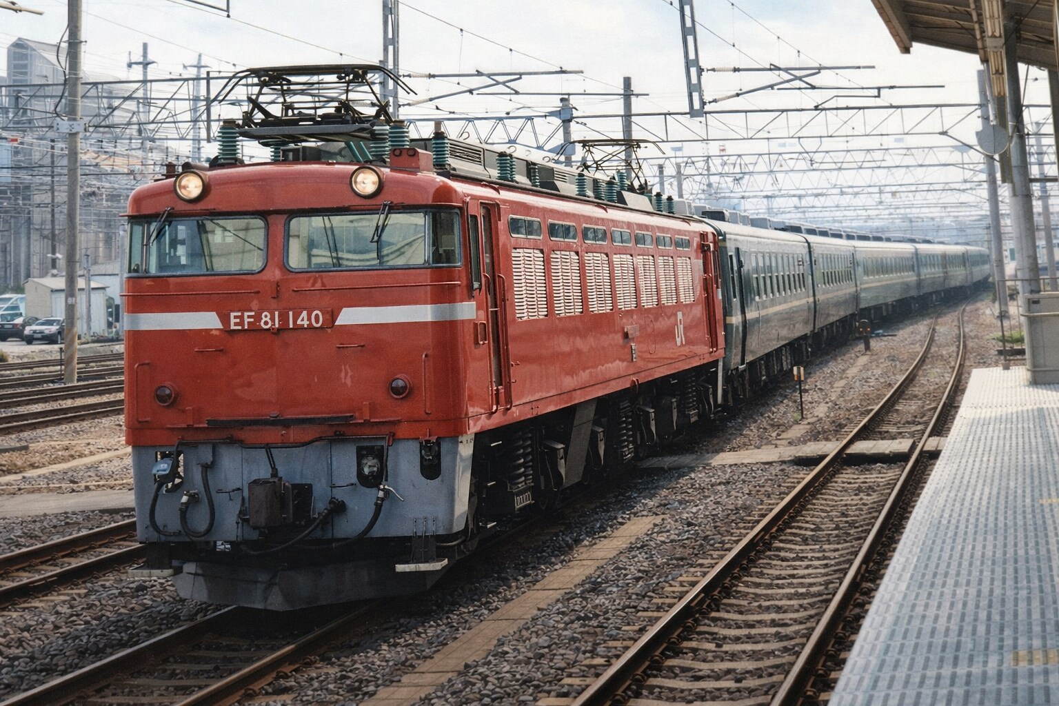 「カヌ座」を引いて水戸まで来たEF81 140号機