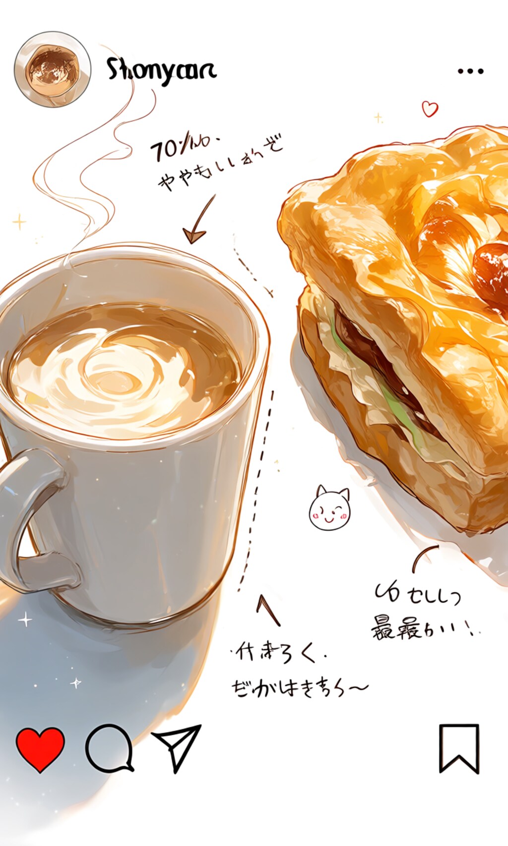 ドリンクとホットサンドウィッチ