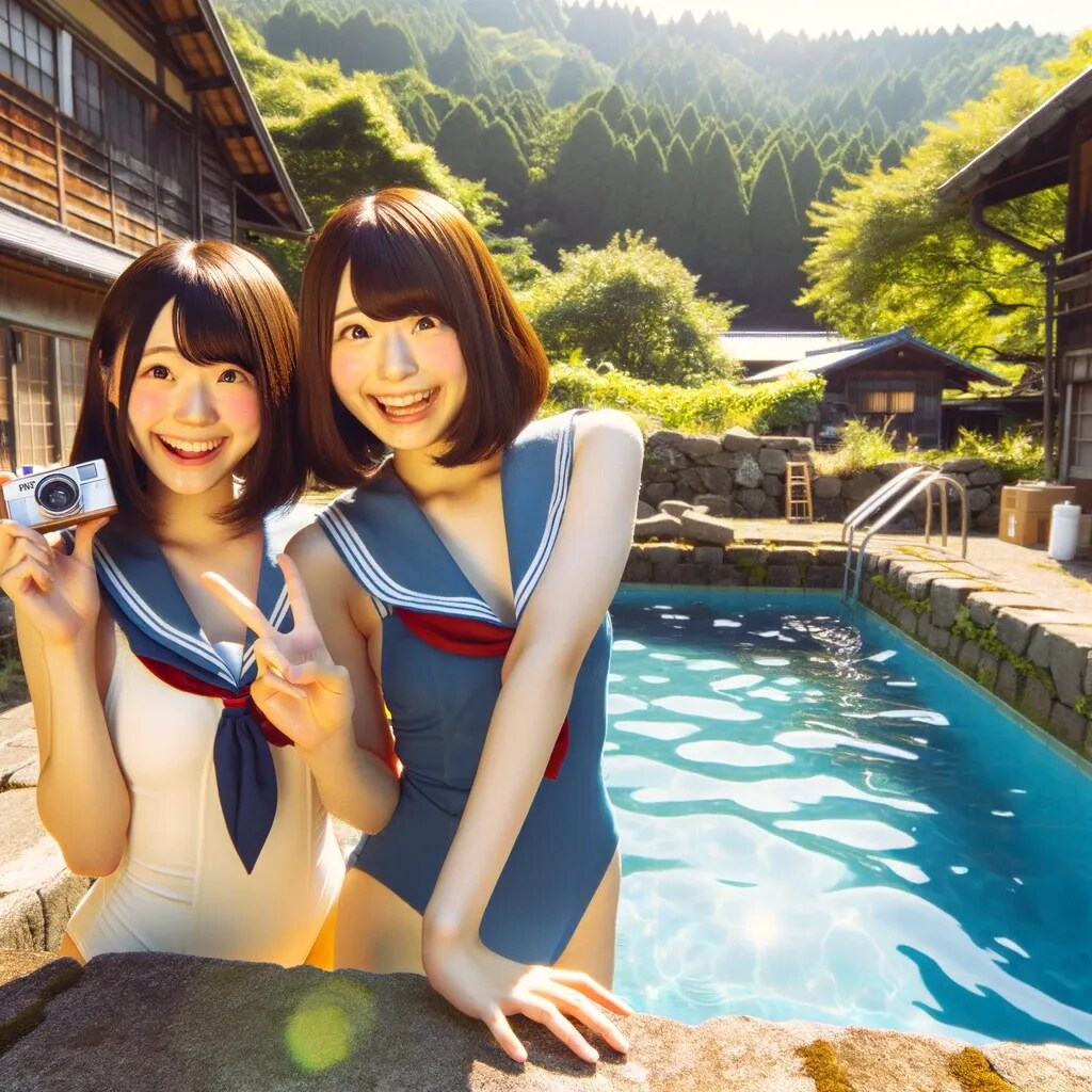 あっ、顔が変すぎる！セーラー水着、意外といけるかも？