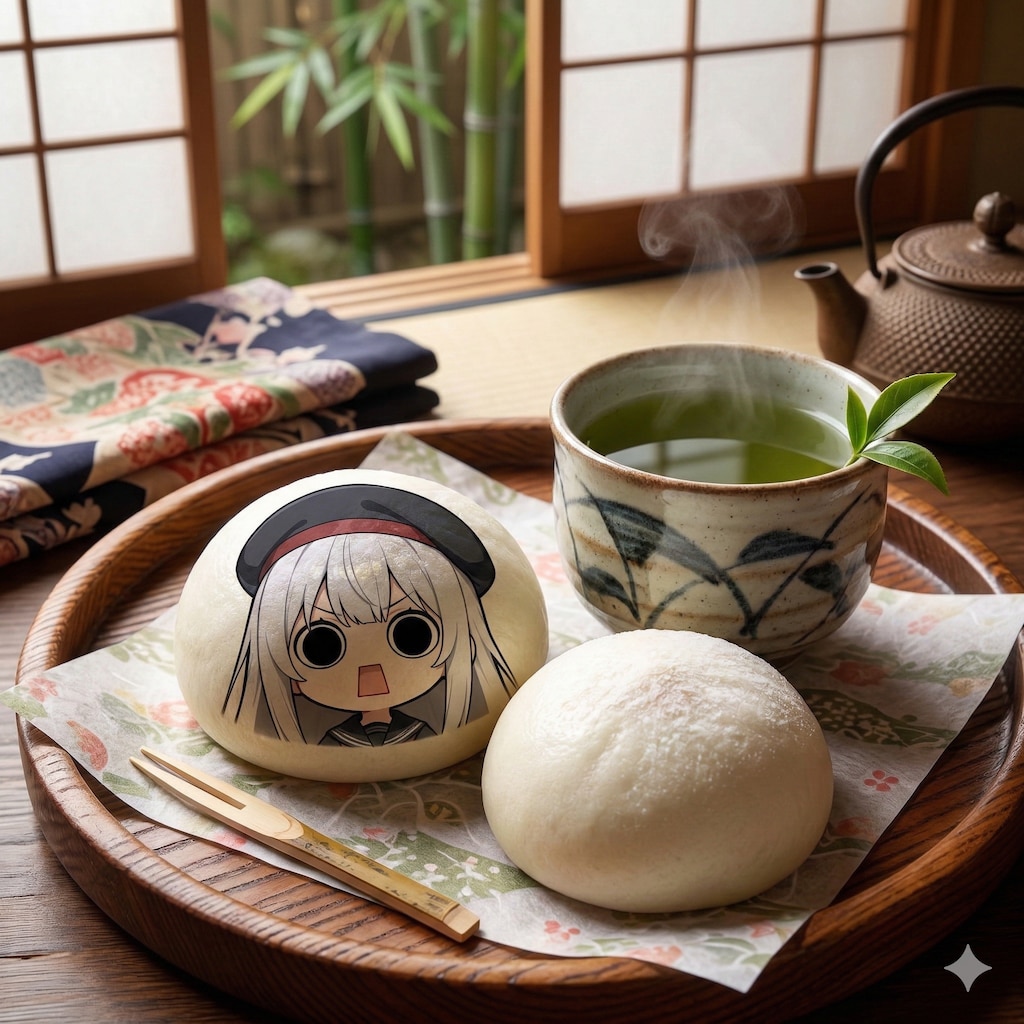 デザートのえらいこっちゃ嬢印の饅頭