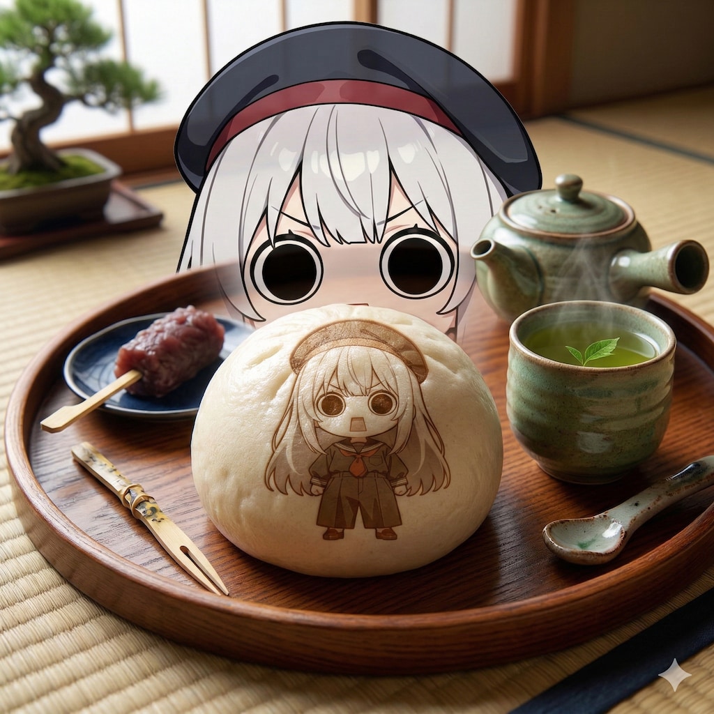 デザートのえらいこっちゃ嬢印の饅頭