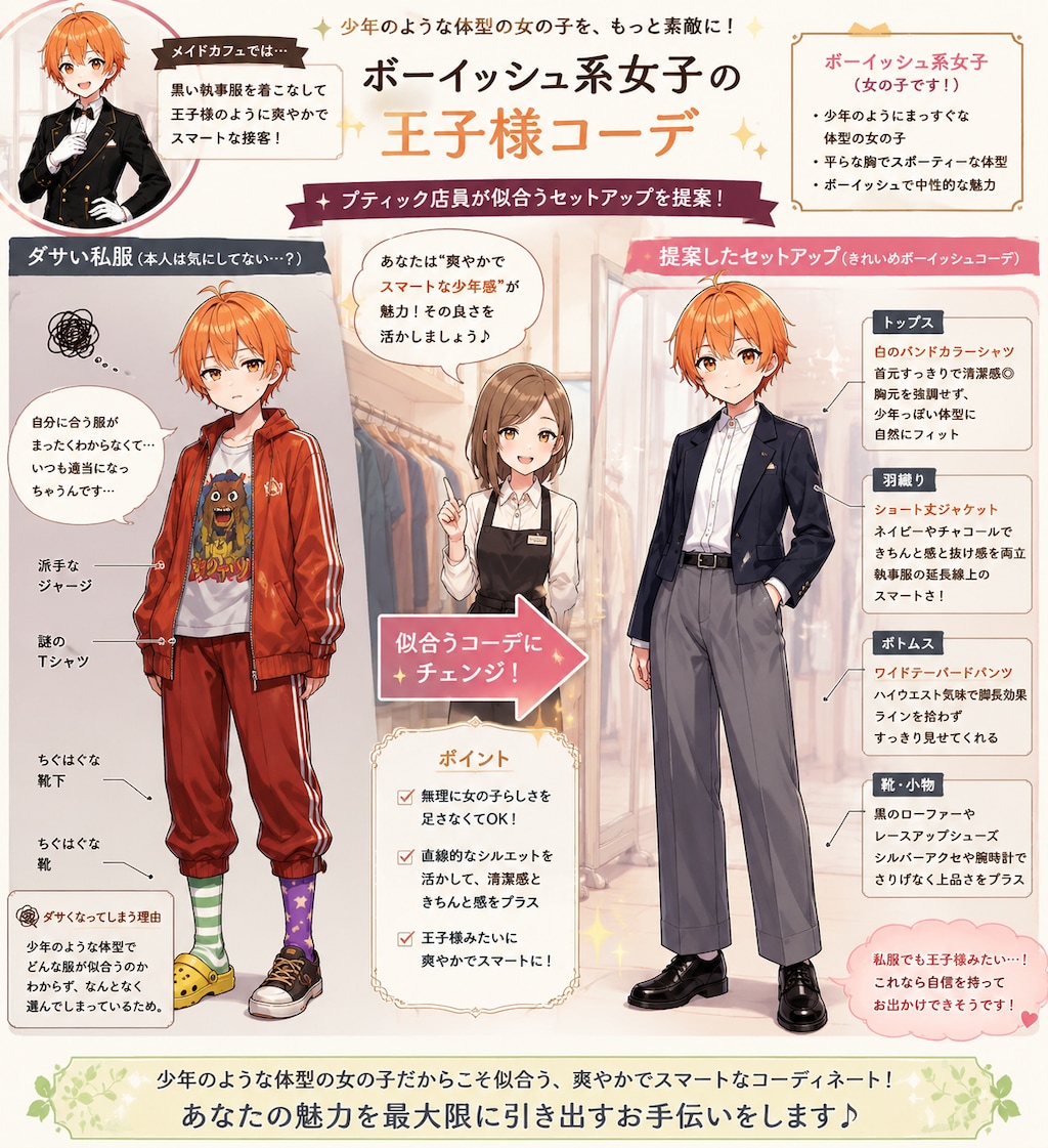 ダサ私服卒業！ボーイッシュ店員の王子様コーデ②