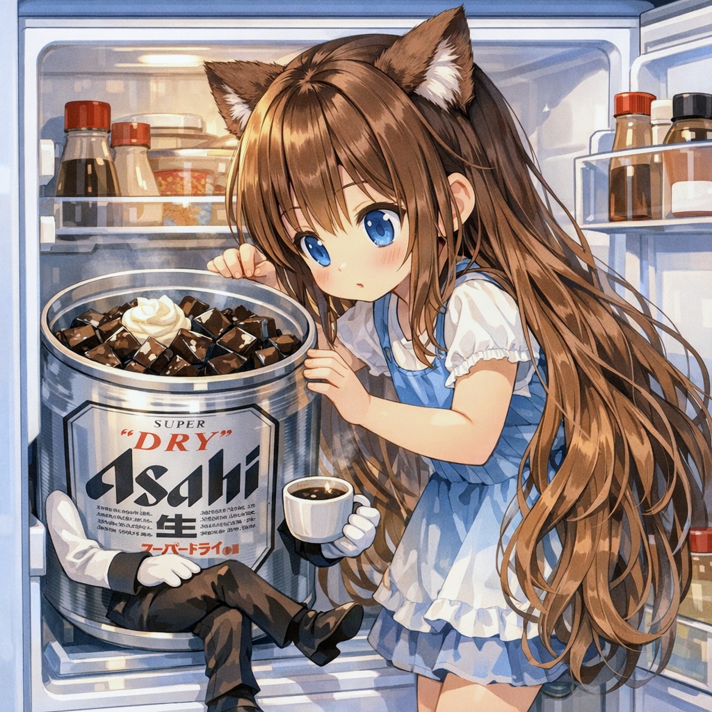 コーヒーゼリーを作る小さな女の子 | の人気AIイラスト・グラビア