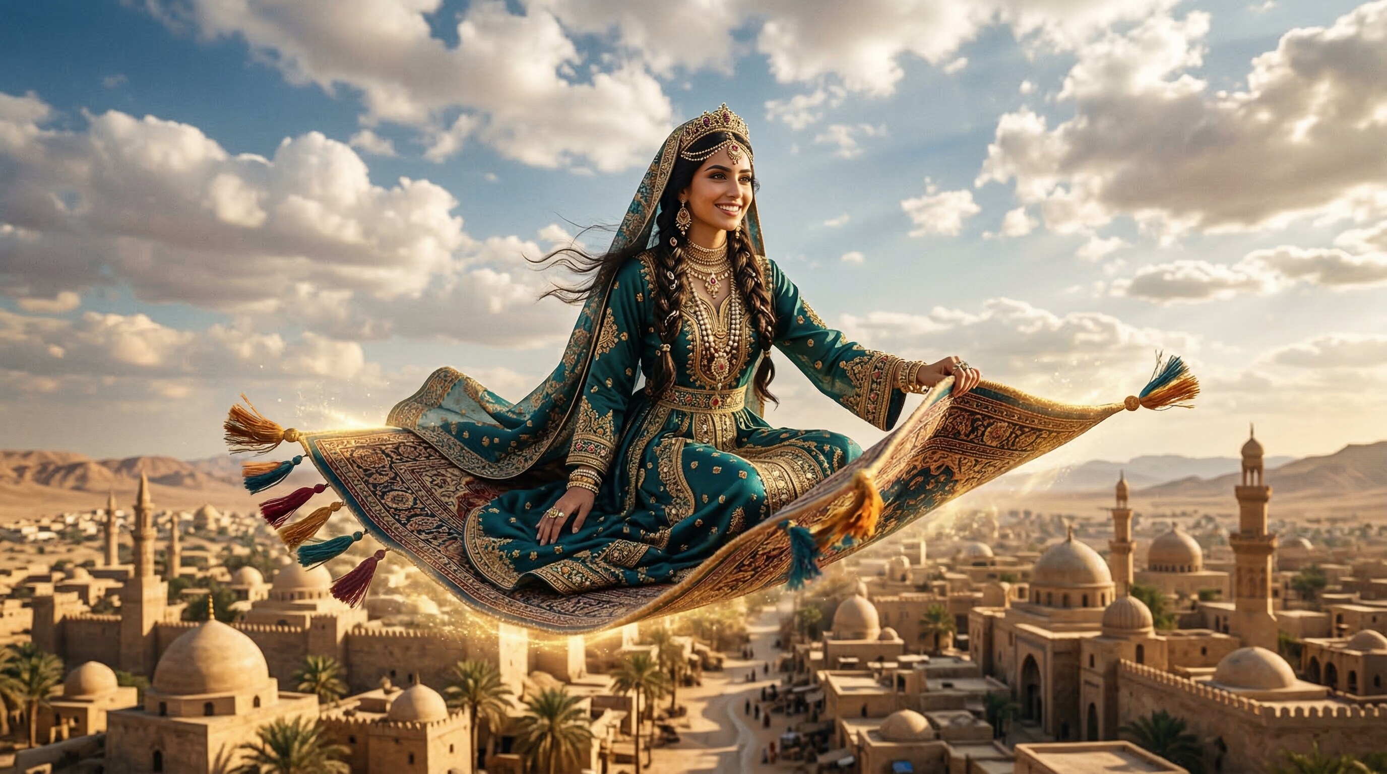 空跳ぶ絨毯でお出かけ | の人気AIイラスト・グラビア