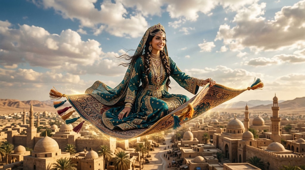 空跳ぶ絨毯でお出かけ