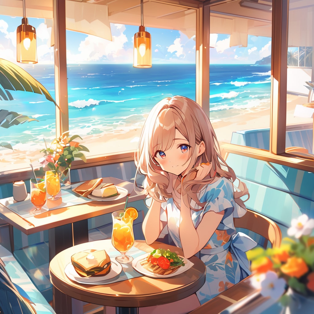 海とレストラン | の人気AIイラスト・グラビア