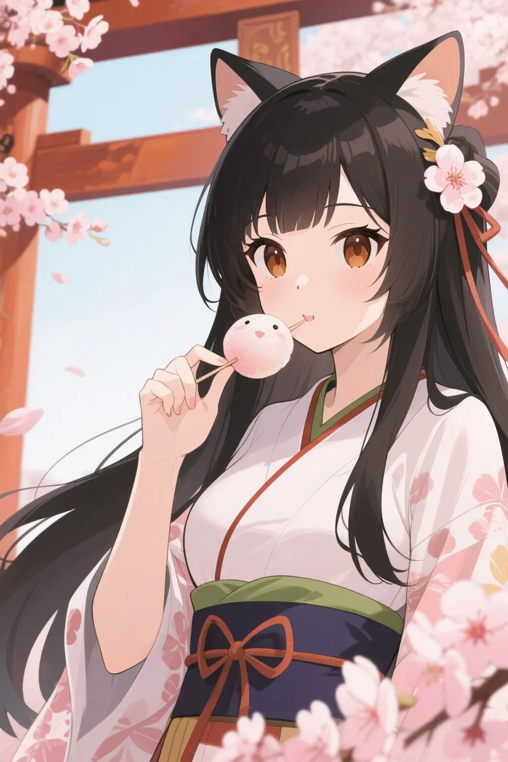 お餅を食べるさくらちゃん