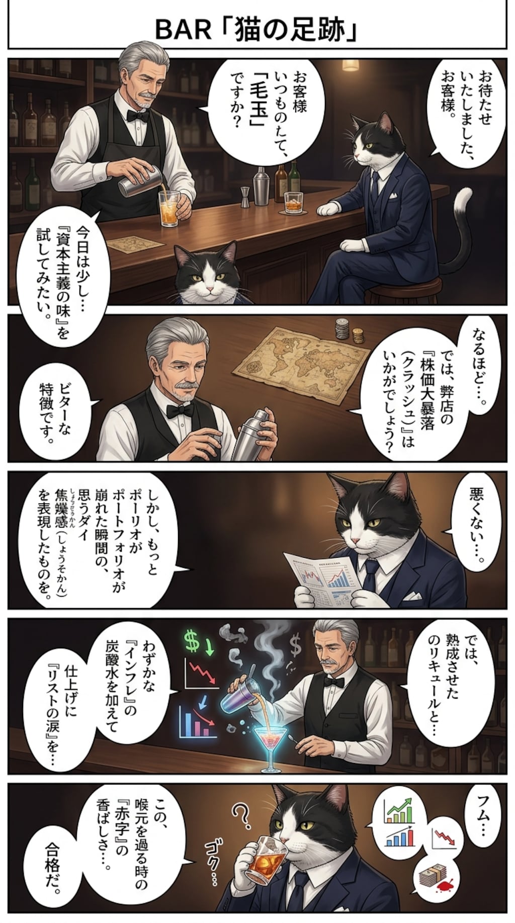バーテンダーVS猫の漫画