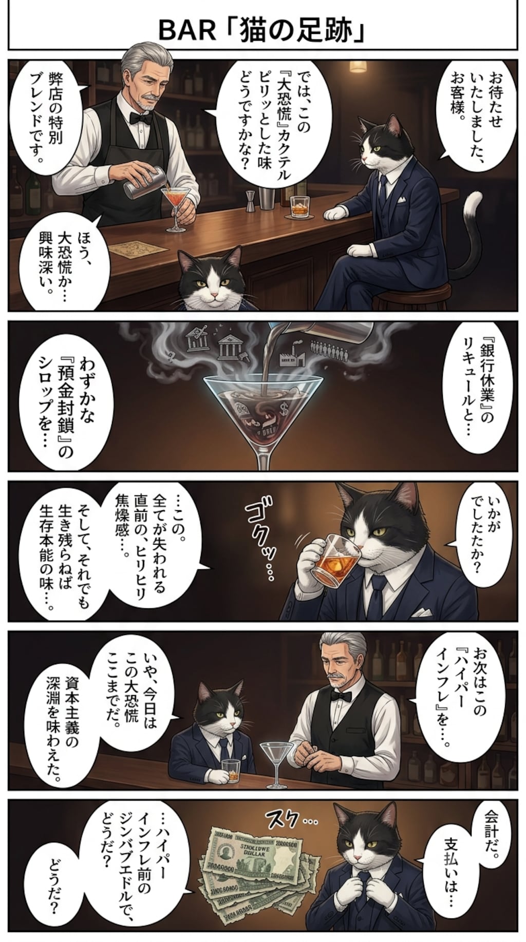 バーテンダーVS猫の漫画