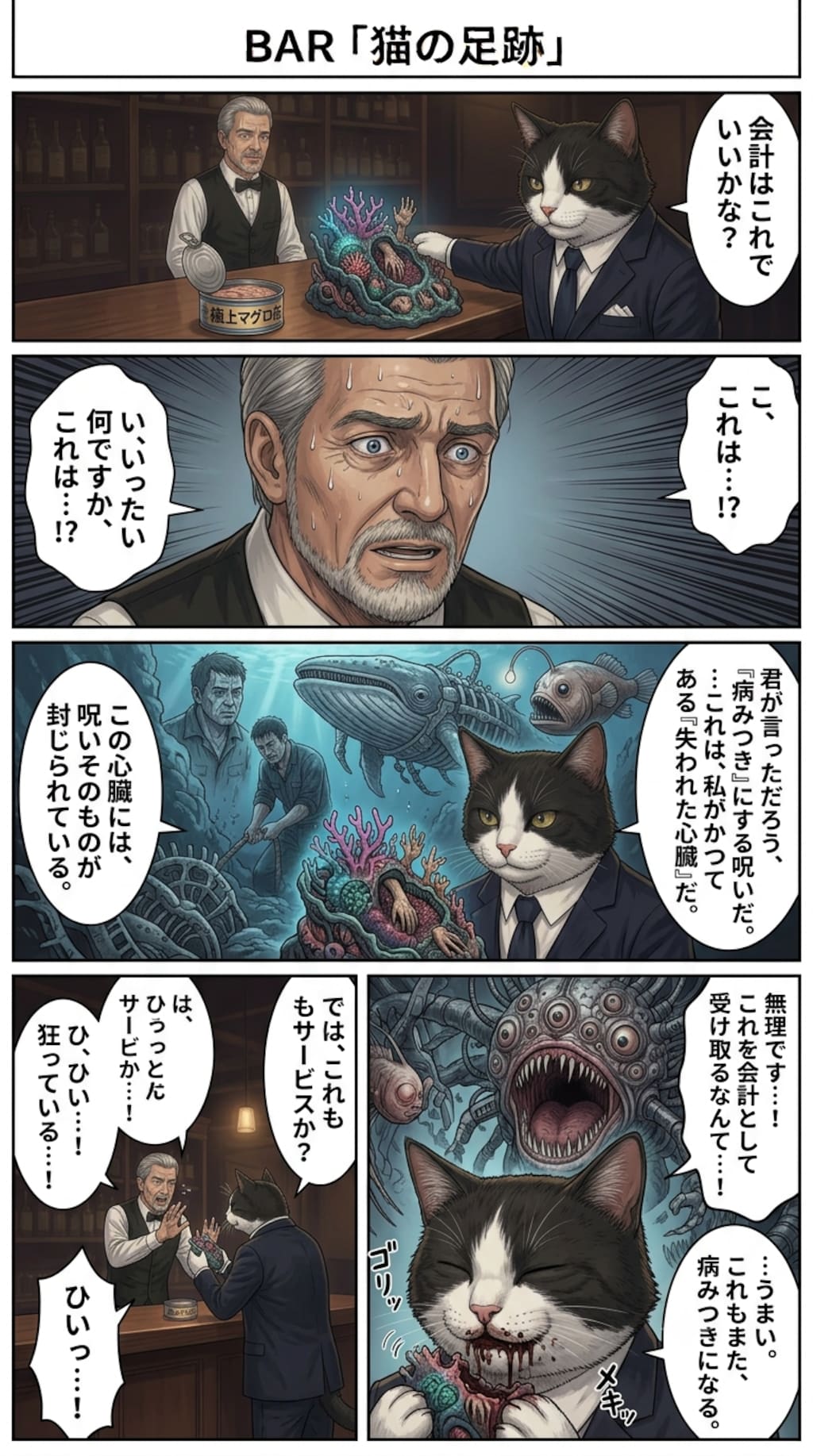バーテンダーVS猫の漫画