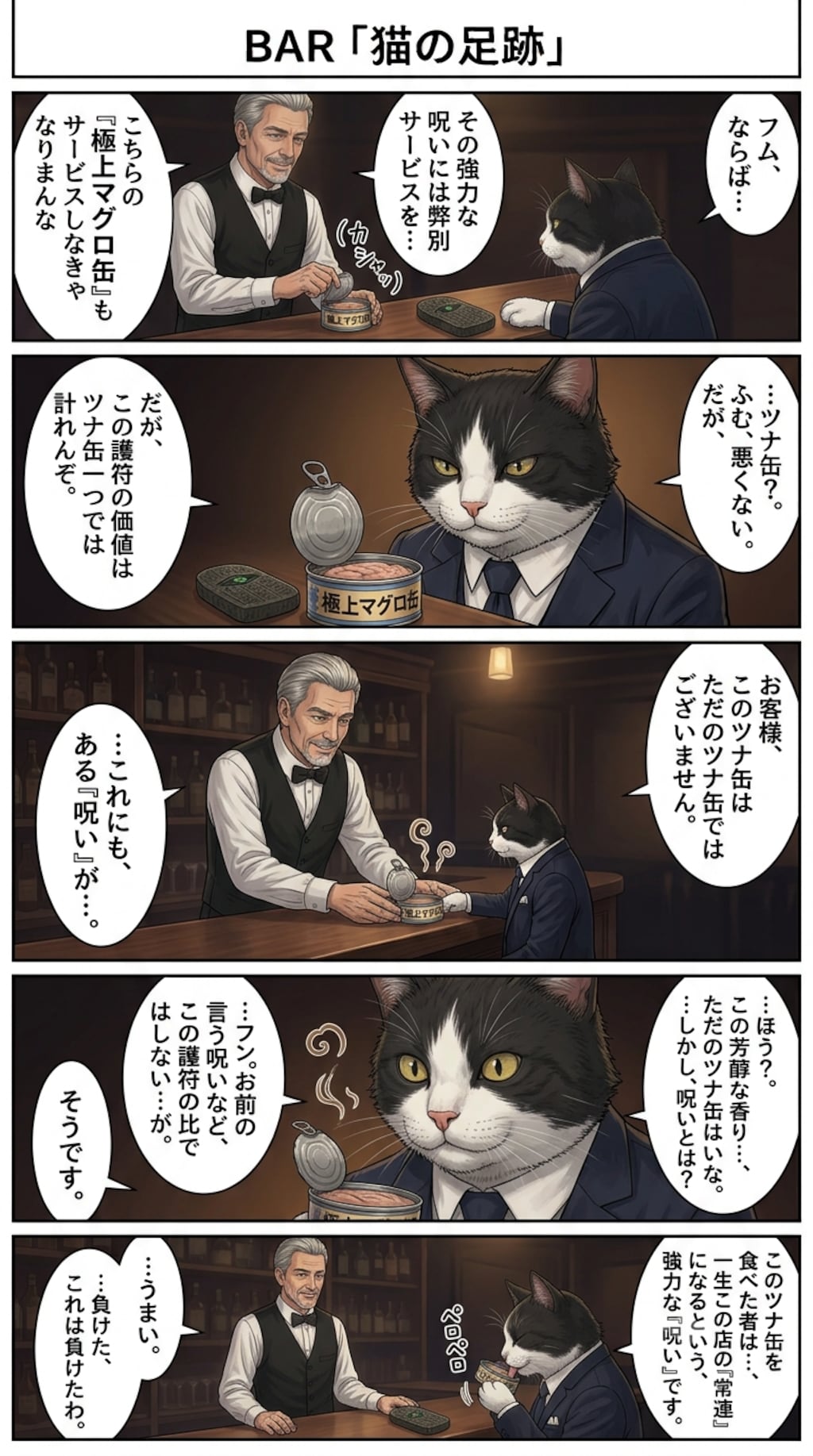 バーテンダーVS猫の漫画