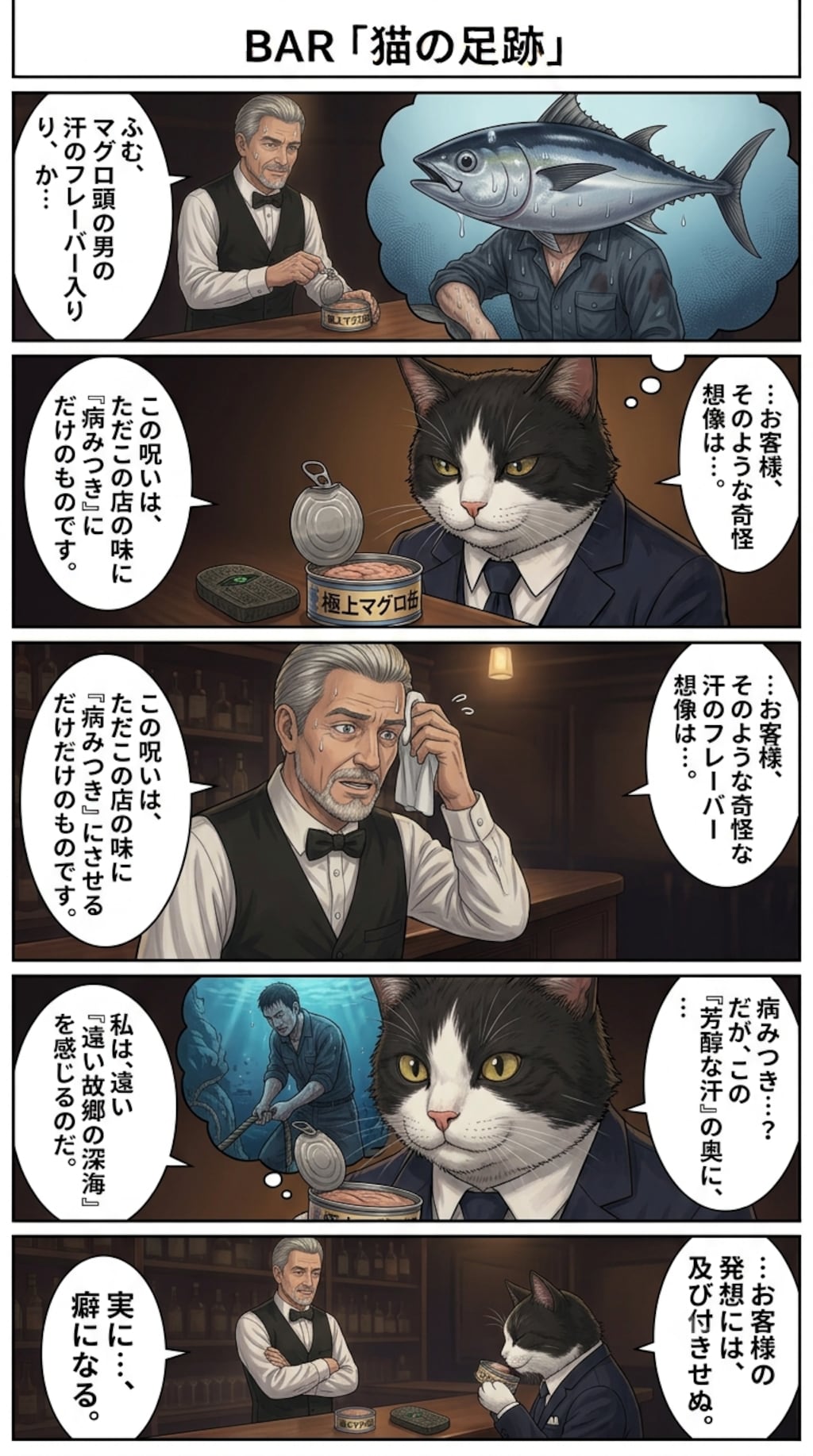 バーテンダーVS猫の漫画