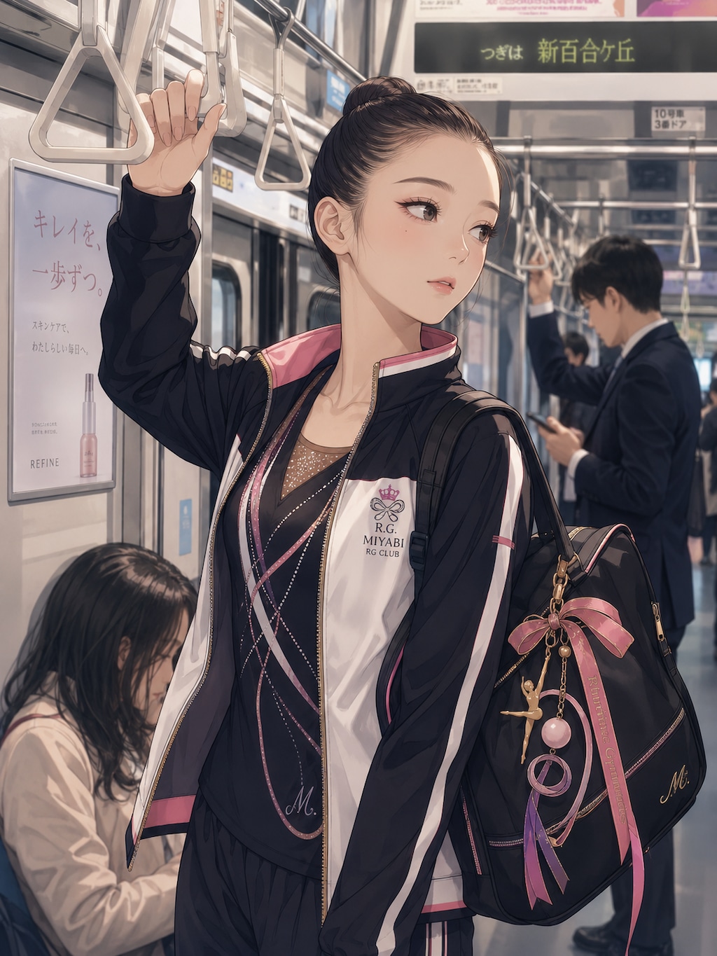 大会帰りの新体操女子