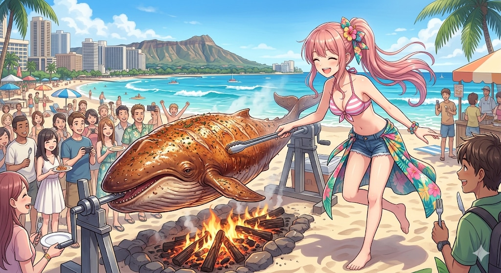 鯨の丸焼き🐋🔥