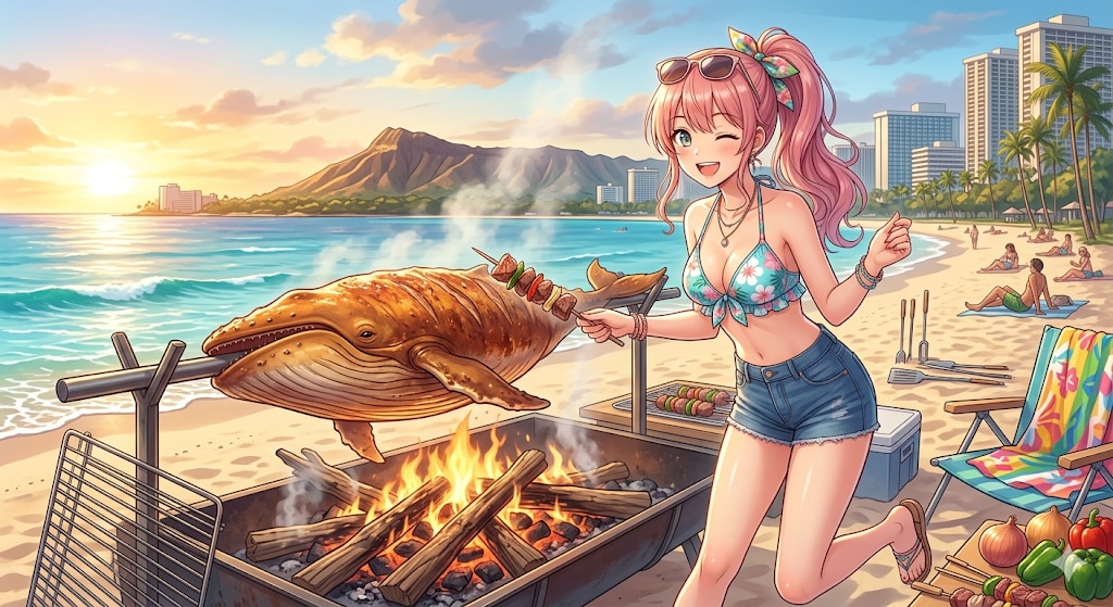 鯨の丸焼き🐋🔥