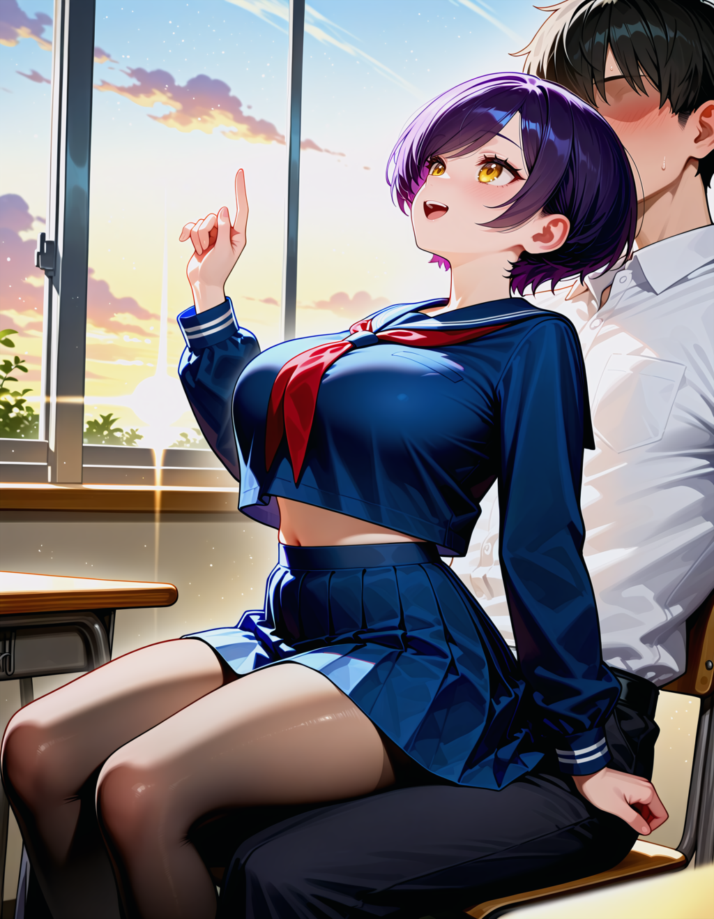 立ちバック弓なりキス