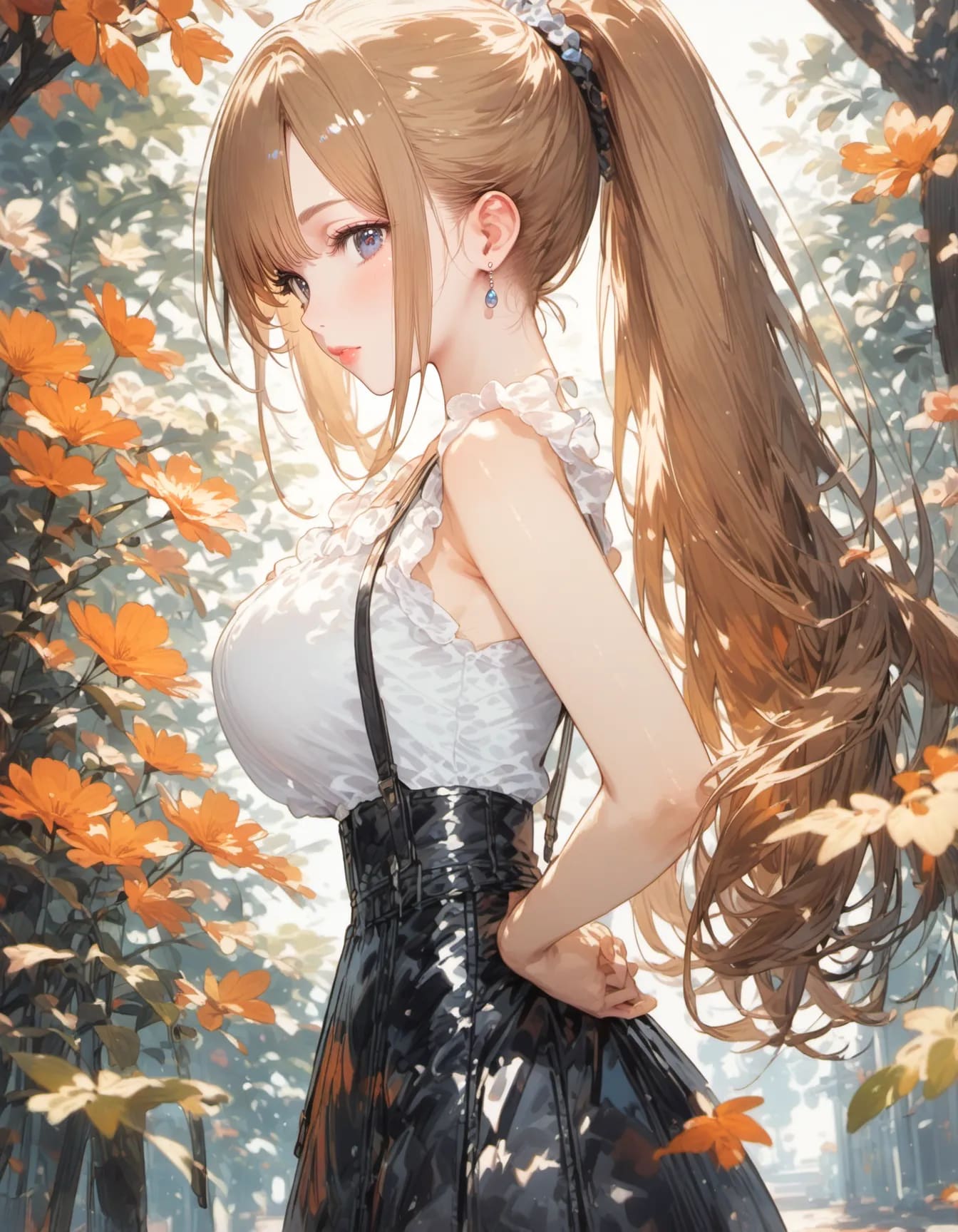 Amber Sunlight and Autumn Petals | の人気AIイラスト・グラビア
