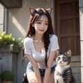 猫と美女💕 2枚目