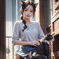 猫と美女💕 5枚目