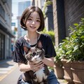 猫と美女💕 4枚目