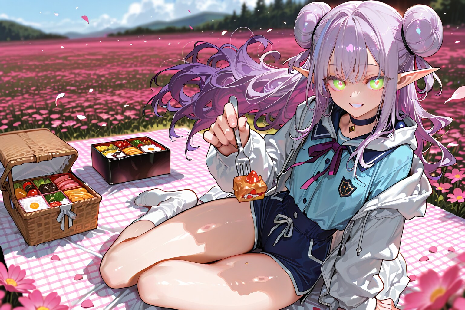 エルフなLILACちゃんとピクニック。※別衣装ver | の人気AIイラスト・グラビア