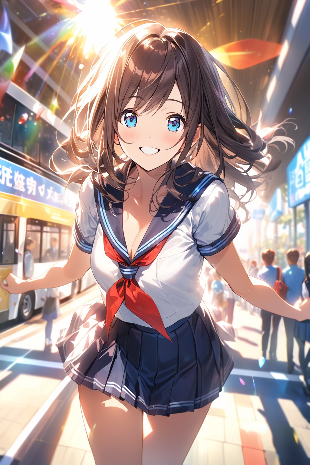 バスを待つのも楽しいJK　〜制服のある風景〜