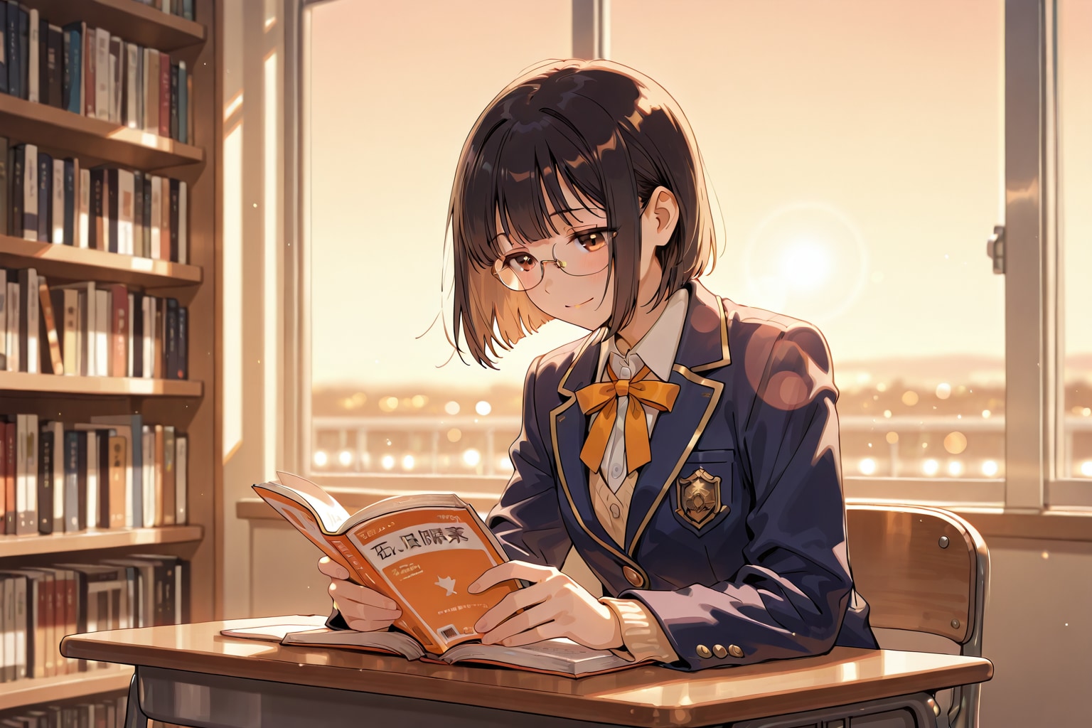 放課後の図書室で | の人気AIイラスト・グラビア