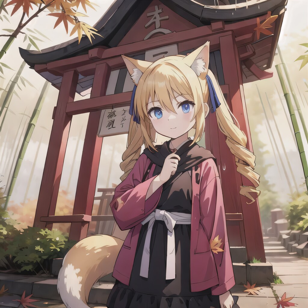 金髪ツインテで狐の少女