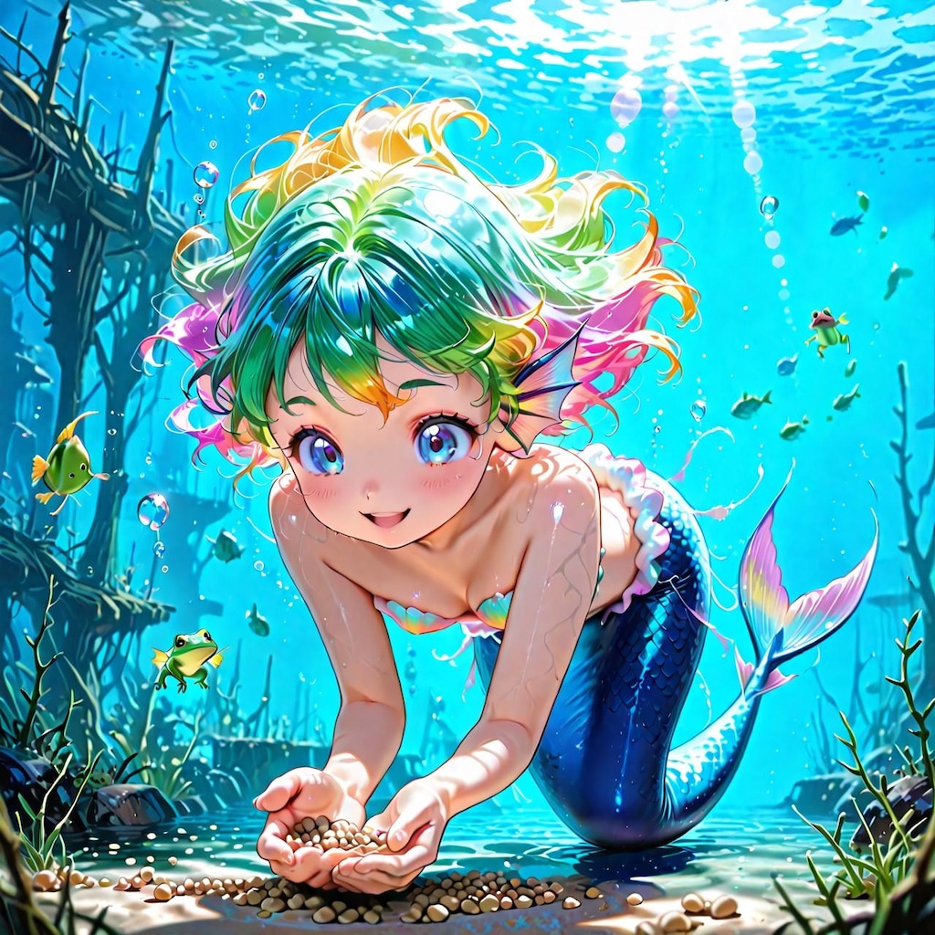 12枚）噂に聞いたタピオカを探す人魚さん